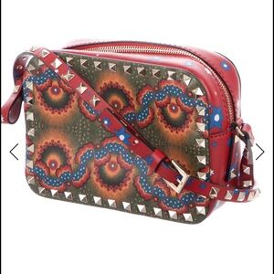 Valentino Garavani Red and Blue Patterned Crossbody Bag